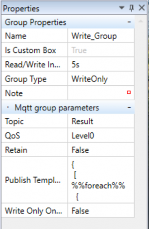 Vlastnosti Write Group