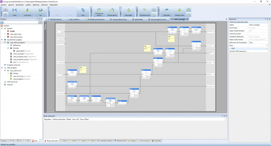 Rozhraní FBD v Mervis IDE Rozhraní FBD v Mervis IDE