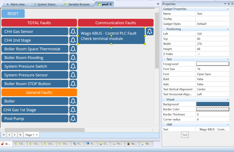 Final multi-line text displayed on HMI canvas Final multi-line text displayed on HMI canvas