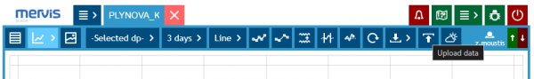 Click to enlarge the Upload data button