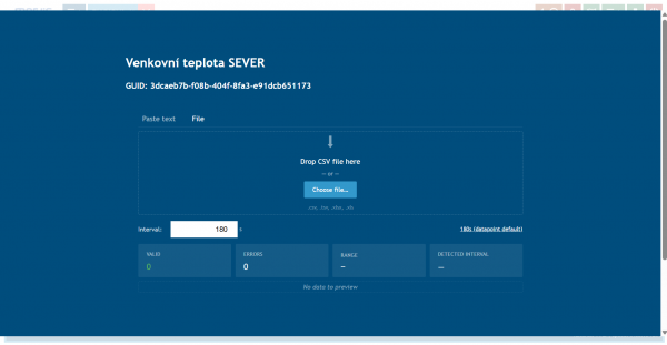 Click to enlarge the Upload Historical Data dialog window